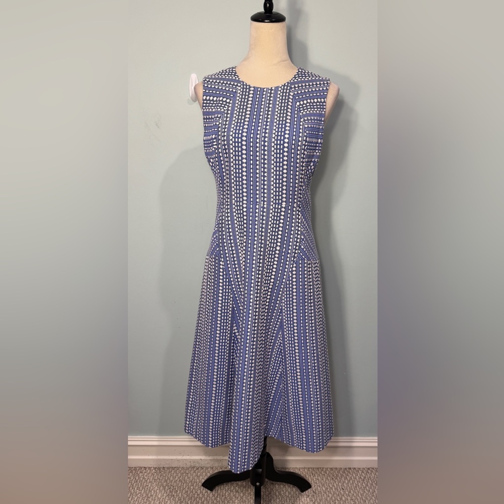 ANNE KLEIN textured weave periwinkle midi dress Size 6